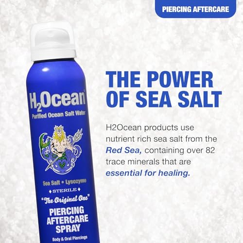 Piercing Aftercare Spray - 4oz Natural Sea Salt Solution, Set of 2