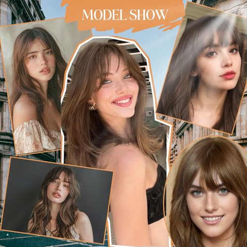 TESSHAIR 100% Remy Human Hair Bangs Clip - 4x6 Side Bangs #27 Dark Blonde