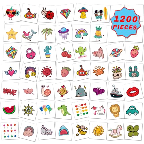 Glitter Hibiscus Flower Temporary Tattoos - 1000 Sheets