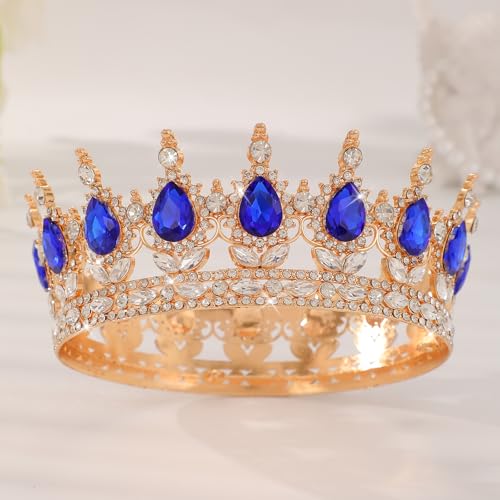 FORSEVEN Queen Crown Rhinestone Tiara for Wedding or Party