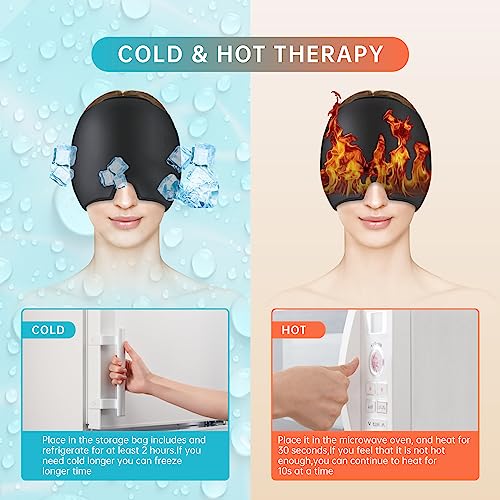 SEIWEHIDO Ice Pack Face Eye Mask for Dark Circles and Puffiness,Gel Cold Cooling Face Mask for Migraines, Headache, Stress and Relaxation