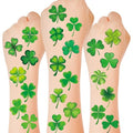 100 PCS St Patricks Day Tattoos, 4 Sheets Green Four Leaf Clover St Patricks Day Tattoos, Waterproof St Patricks Day Temporary Tattoos for St Patricks Day Accessories Favors
