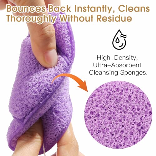 GloréBrochas Reusable Facial Sponges - 3PCS Soft Cleansing Pads