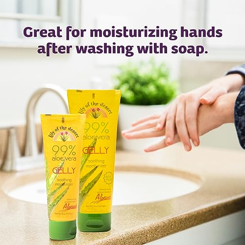 Lily Of The Desert Gelly Moisturizer 2-Pack ? 99% Organic Aloe Vera Gel with Vitamin C, E, and A, After Sun Skin Care, Sunburn Relief, 4 Oz Each