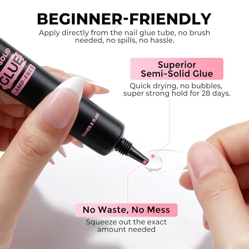 Luckyfairy Semi-Solid Nail Glue & Gentle Remover Set for Press-On Nails