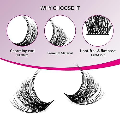FADLASH 120pcs D Curl Cluster Lashes - Reusable Individual Eyelash Extensions