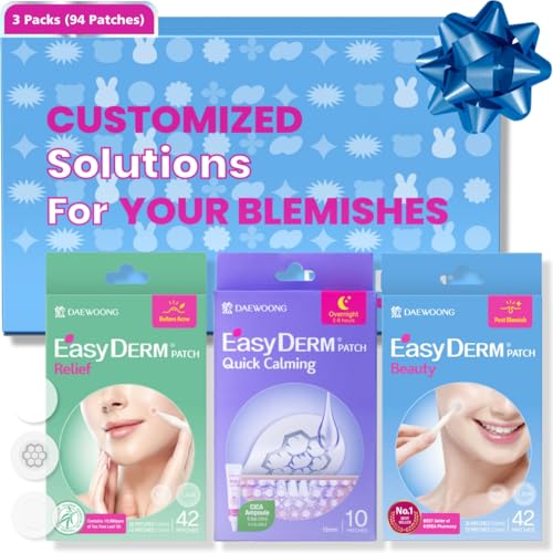 EasyDerm 3-Type Pimple Patches Gift Set, Acne care soluution, Korean Spot Patch to Cover Zits¤ÓQuick Calming(10ea) + Relief(42ea) + Beauty Patches(42ea)¤ÓTrendy Teen girl gifts Back to School MUST HAVE