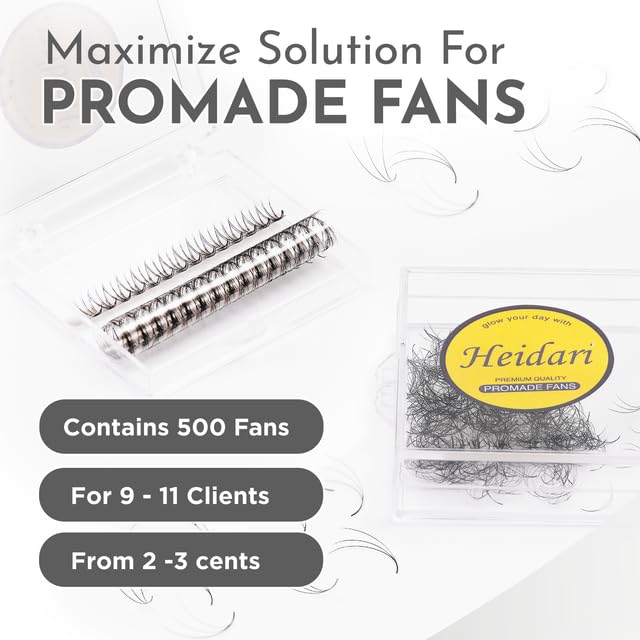 Heidari Promade Eyelash Extensions 5D 0.07mm D Curl 11mm