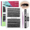 DIY Eyelash Extension Clusters Kit, 280pcs 80D+100D D Curl Lashes