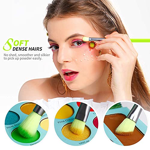 Docolor 15Pcs Eye Makeup Brushes Set + 15Pcs Colourful Makeup Brush Set Premium Kabuki Foundation Blending Face Powder Synthetic Makeup Brushes Set