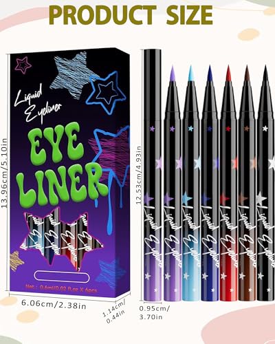 6Pcs Colored Liquid Eyeliner Pen Set – Waterproof Matte
