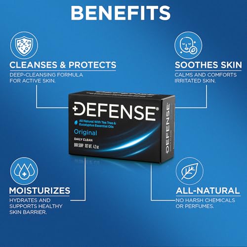 Defense Soap 5pk All Natural Tea Tree Bar Soap for Men | Made by Wrestlers with Tea Tree Oil & Eucalyptus Oil to Promote Healthy Skin