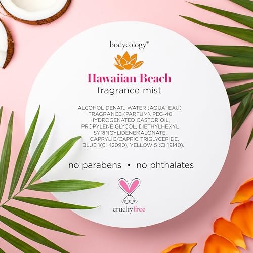 Bodycology Hawaiian Beach Fragrance Body Mist 8 fl oz – Tropical Coconut & Pineapple