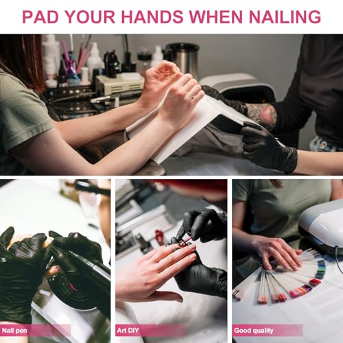 Manicure Hand Pillow Leather Wrist Rest Cushion for Nail Tech Nail Salon Arm Support Mat Waterproof Comfortable Art Accessory 14.76X11.41 Inches