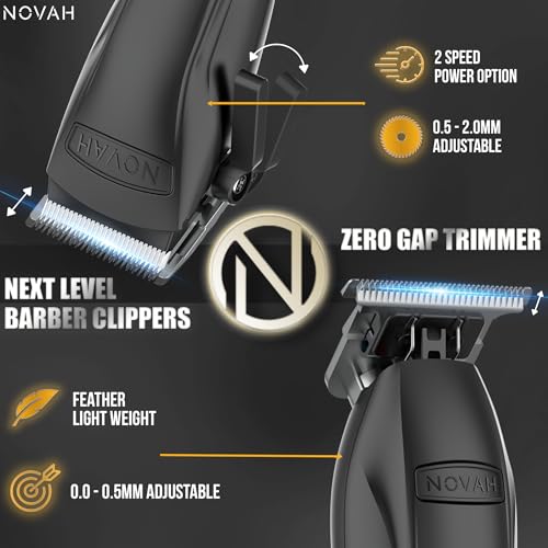 Novah Professional Cordless Hair Clippers for Men | Barber Kit
