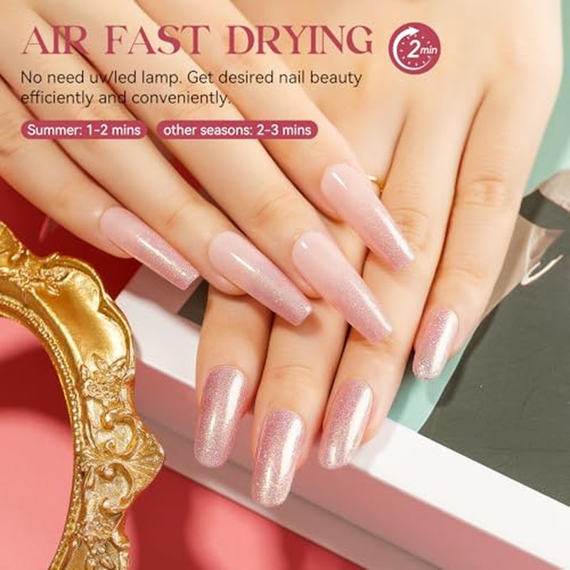 MIZHSE Glitter Pink Quick Dry Nail Polish, 15ml