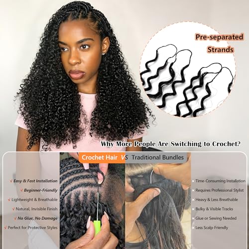 100% Human Hair Crochet Braids Burmese Curly 18 Inch 120g