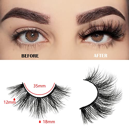 FARRED Eyelashes 12-18mm False Lashes Silk Faux Mink Lash 8D Fluffy Eyelash 10 Pairs Pack Short Lashes