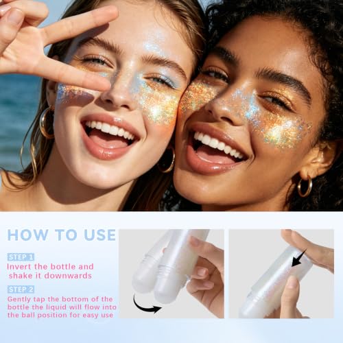 Sparkling Blue Roll-On Body Glitter Gel - Chameleon Holographic