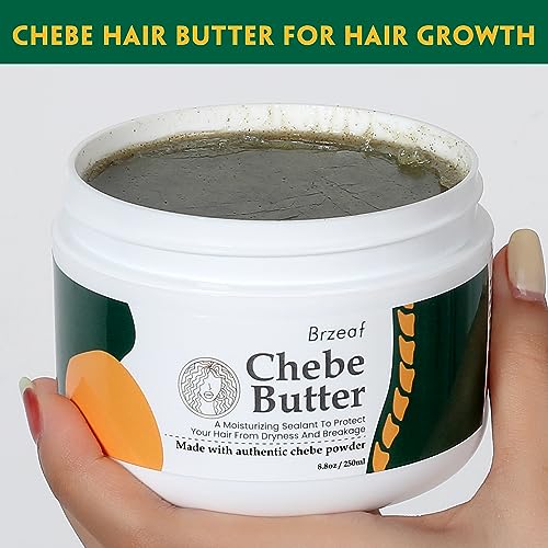 Brzeaf Chebe Hair Butter 8.8 Oz – Repairs Fragile Hair, Promotes Growth
