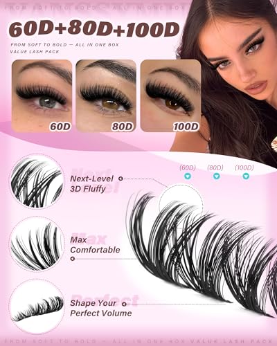 Lash Clusters Kit 756PCS - 60D 80D 100D Volume Eyelash Extensions