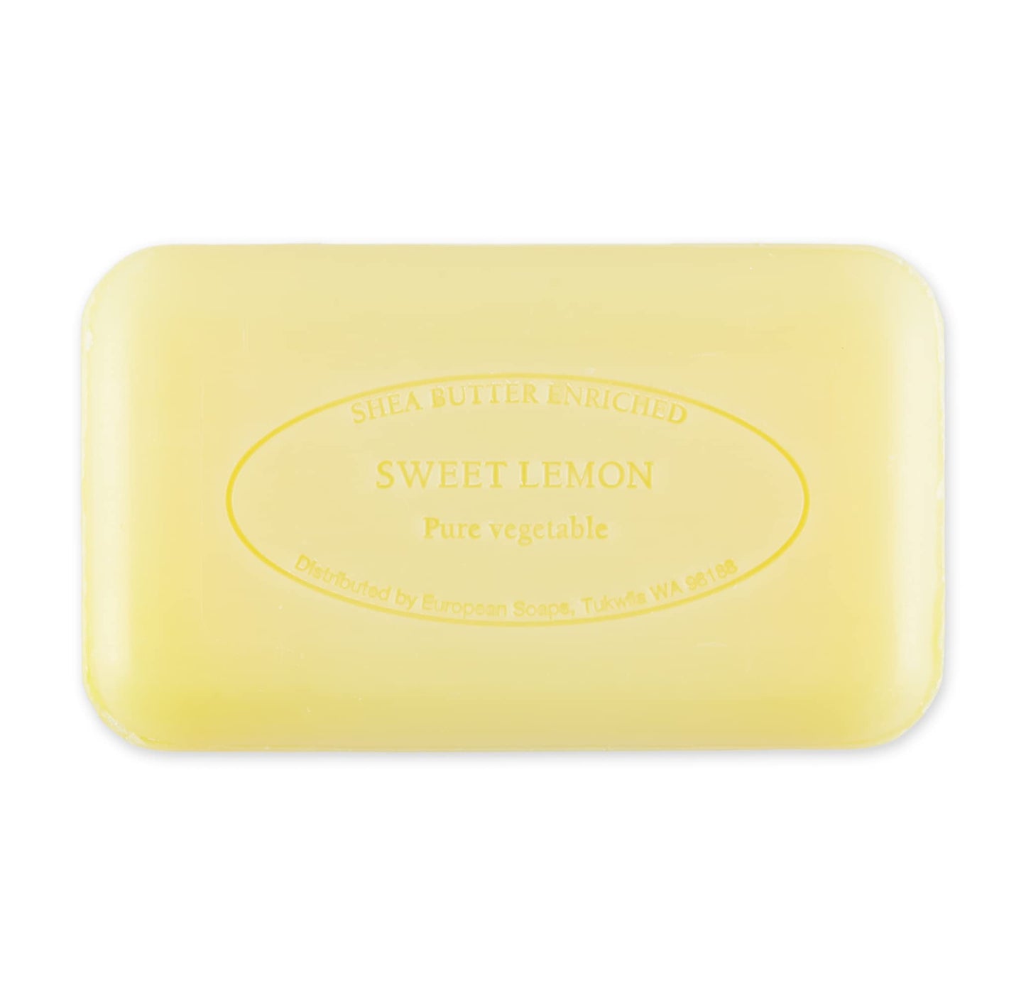 Pre de Provence Artisanal Soap Bar, Natural French Skincare, Enriched with Organic Shea Butter, Quad Milled for Rich, Smooth & Moisturizing Lather, Sweet Lemon, 5.3 Ounce