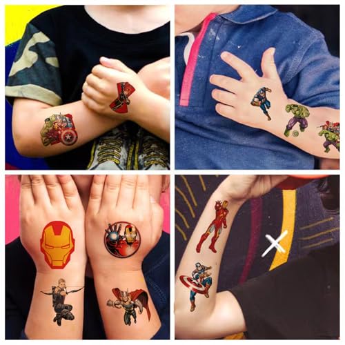 Avengers Temporary Tattoos 100-Sheet Pack for Kids Party Favors