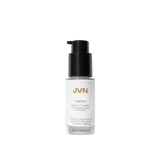 JVN Complete Blowout Styling Milk Heat Protector Cream, Anti-Humidity, Smooths Protects - Travel Size