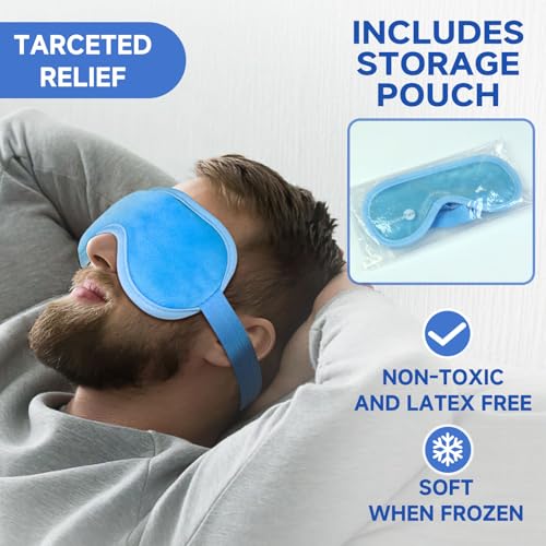 Cold Eye Mask Reusable Gel Eye Compress for Dark Circles & Migraines - Eye 1pack