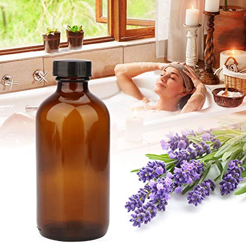 8oz Durable Glass Bottle, Reusable Glass Bottles with Airtight Lid for Shampoo, Conditioner, Essential Oils, Set of 20 (Brown)