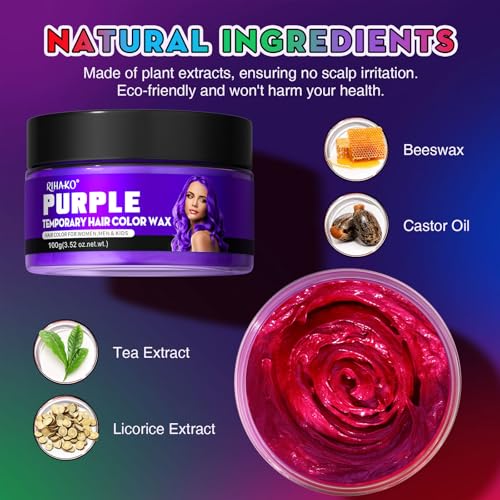 Temporary Hair Color Wax 4 Colors for Kids & Teens