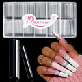 600PCS No C Curve Clear Acrylic Nail Tips - 12 Sizes XXXL