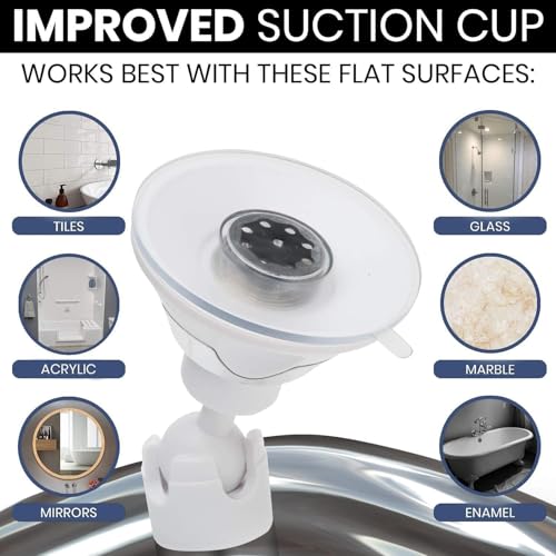 Fogless Shower Mirror with Razor Holder - Shatterproof & 360° Swivel