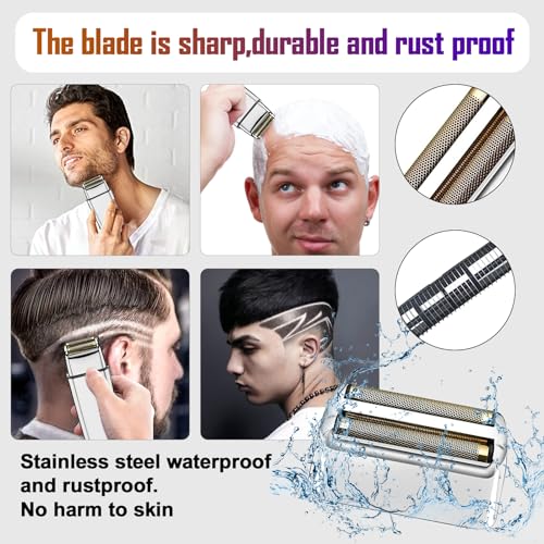 4 Pack Shaver Replacement Foil and Cutters compatible with BaBylissPRO Double FXFS2 Metal shaver foil replacement (Sliver-4PCS)