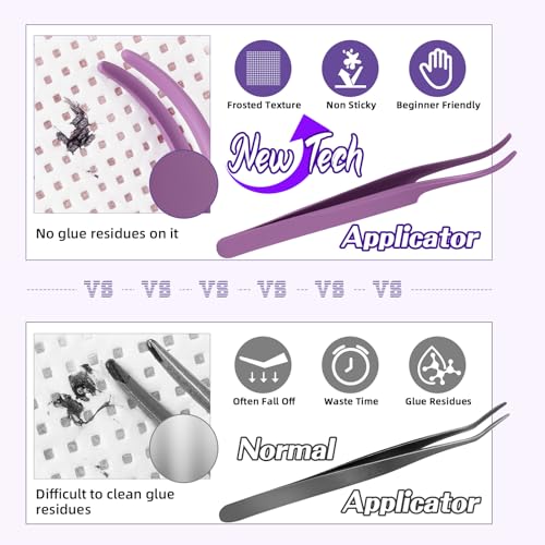 B&Q Fluffy Lash Clusters Kit 200D Mixed Volume Lash Clusters 10-18mm Individual Lashes Kit Salon-style Dramatic Thick eyelash extension 280pcs Suitable for Beginners Makeup at Home(KIT-200D)
