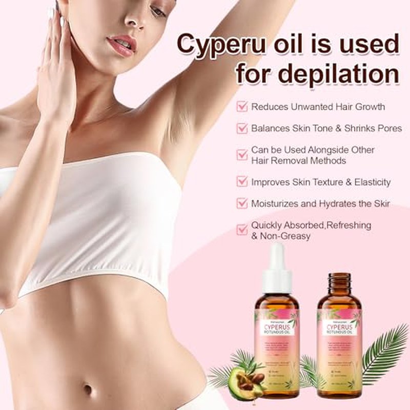 Cyperus Seed Oil - Natural Hair Growth Inhibitor - 2 Bottles