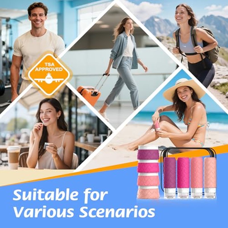 16-Piece TSA Approved Travel Bottle Set with Silicone Containers