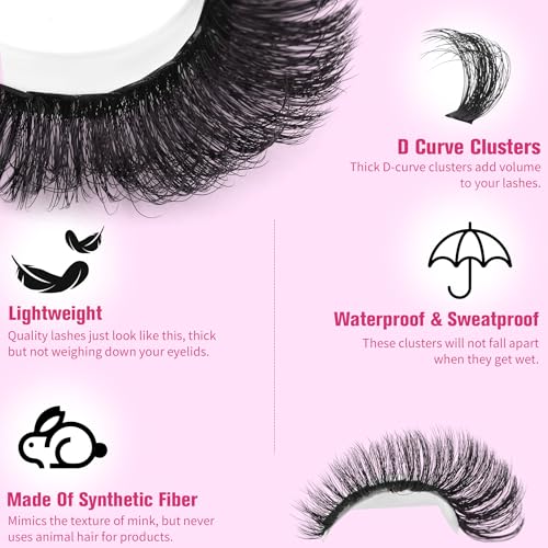 Thick Lash Extensions Clusters Kit - 298Pcs Upper & Lower Lashes 10-20MM