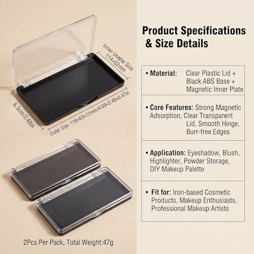 Empty Magnetic Makeup Palette, Refillable Travel Cosmetic Organizer