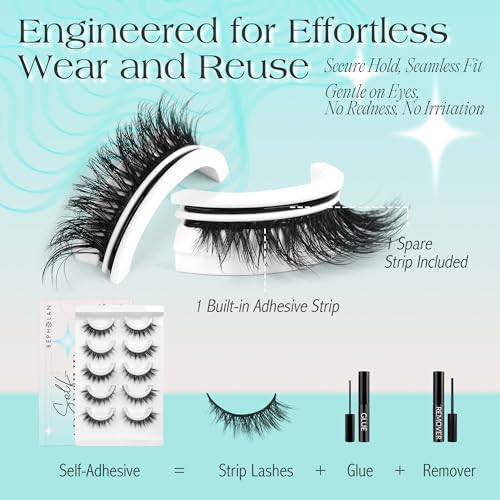 Self Adhesive Eyelashes No Glue Needed Reusable 5 Pairs