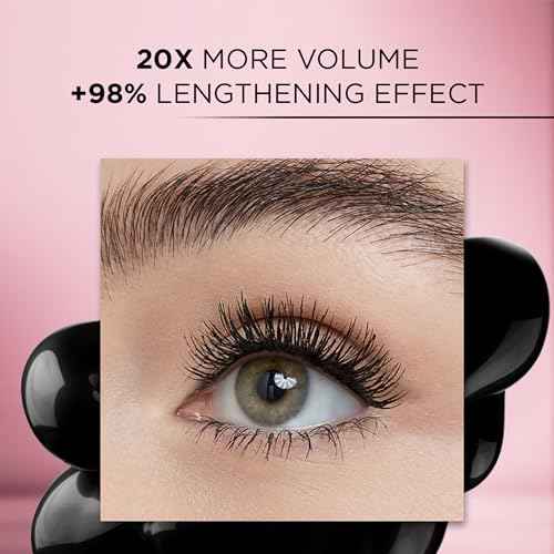 L'Oreal Paris Voluminous Makeup Lash Paradise Mascara, Voluptuous Volume, Intense Length, Feathery Soft Full Lashes, No Flaking, No Smudging, No Clumping, Blackest Black, 0.28 Fl Oz (Pack of 1)