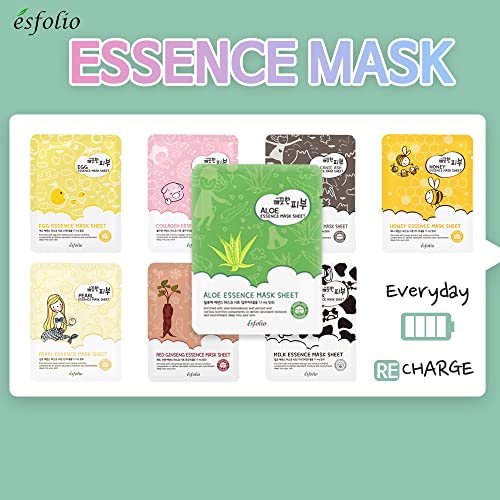 Esfolio Pure Skin Mask Box, Aloe Essence, 11.8 Ounce