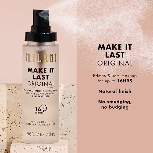 Milani Make It Last Original - Natural Finish Setting SPray - 3-in-1 Setting Spray and Primer- Prime + Correct + Set - Makeup Finishing Spray and Primer - Long Lasting Makeup Primer and Spray - 2 Pack