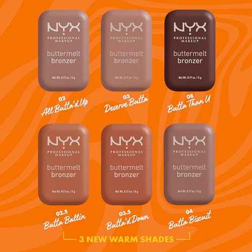 NYX PROFESSIONAL MAKEUP Matte Buttermelt Bronzer, Longwear Face Makeup with Up to 12 Hours of Wear, Vegan Formula - Butta Ballin (Medium Warm)
