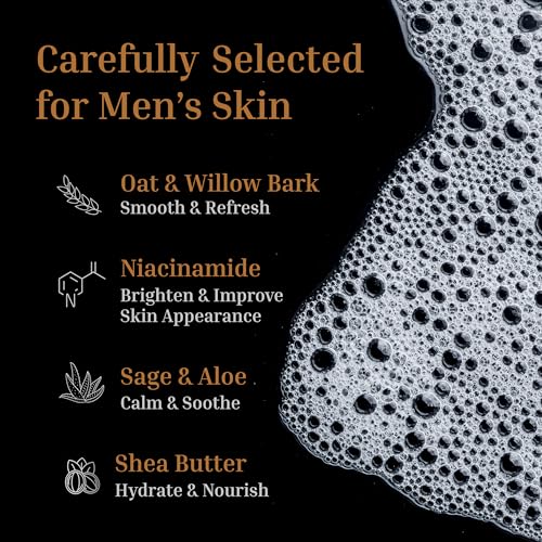 Men¡¯s Facial Cleanser ? Gentle & Hydrating Daily Face Wash for a Purifying Clean with Niacinamide, Shea Butter, Sage & Vitamin E ? Subtle Scent, 8 fl oz