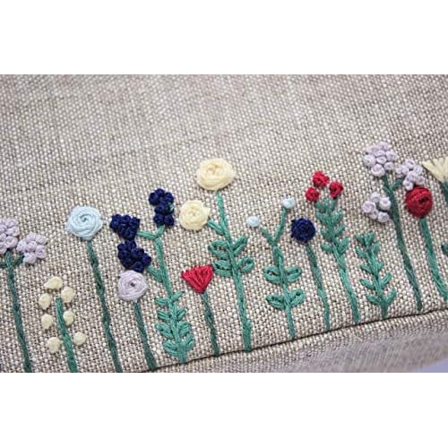 Small embroidered cosmetic bag Flowers embroidery makeup bag for women Floral makeup zipper pouch for bridesmaids