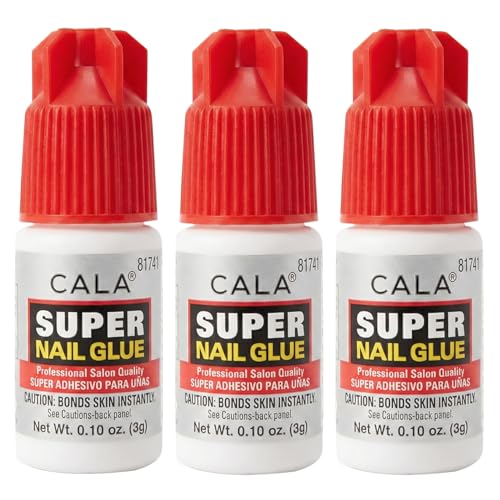 CALA Professional Super Nail Glue - Quick Dry Strong Hold Adhesive (3 Pack)