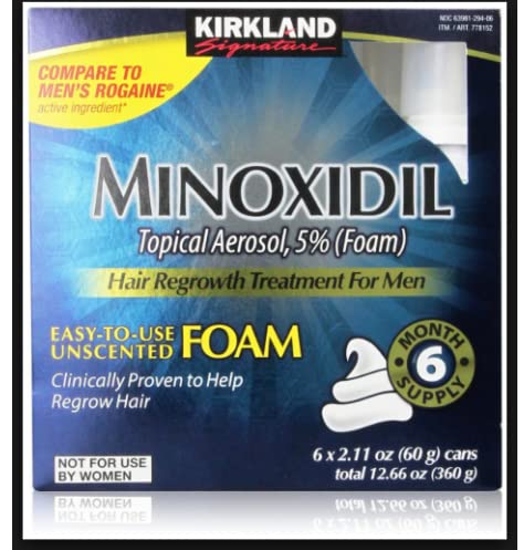 6 Months - KIRKLAND Minoxidil Topical Aerosol 5% Foam - Hair Regrowth Treatment