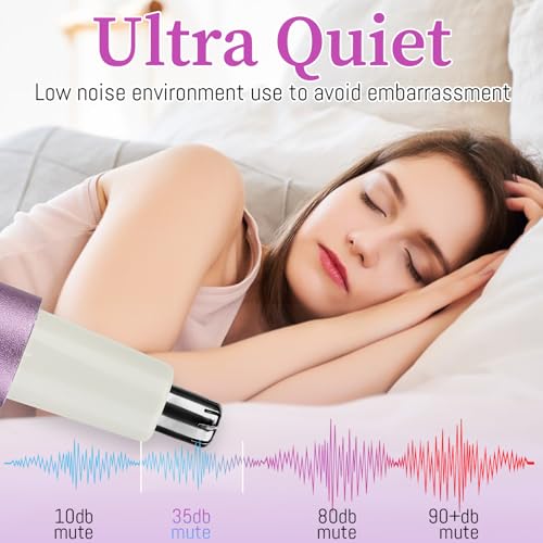 Nose and Ear Hair Trimmer for Women Men,2 in 1 Painless Eyebrow Hair Trimmer with USB Rechargeable,Portble Waterproof Facial Hair Removal with Dual-Edge Blades for Smoother Cutting (Purple)
