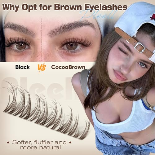 Brown Lash Clusters 10-16MM DD Curl Wispy Eyelash Extensions